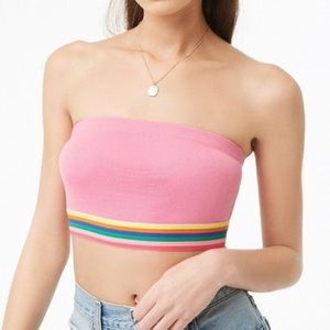 NWT Forever 21 Rainbow Tube Top